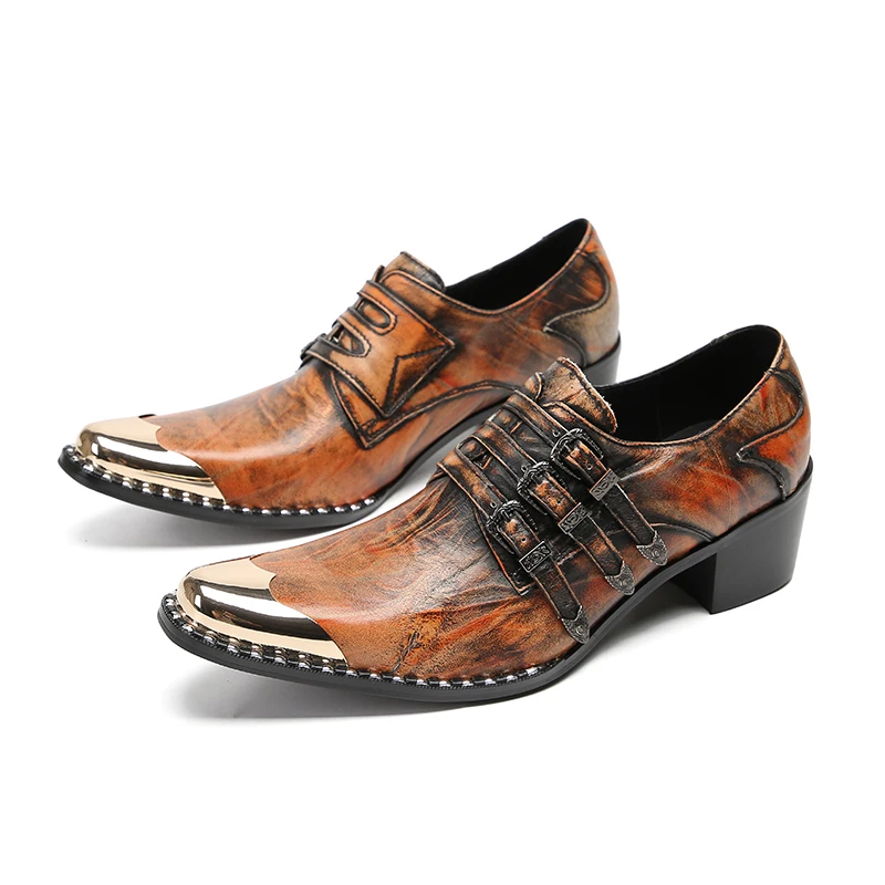 2024 Western Fashion Pointed Metal Toe Dress Shoes Brown/Red Party Wedding Leather Shoes for Men High Heels Office Shoes Man
2024 Western Fashion Pointed Metal Toe Dress Shoes Brown/Red Party Wedding Leather Shoes for Men High Heels Office Shoes Man