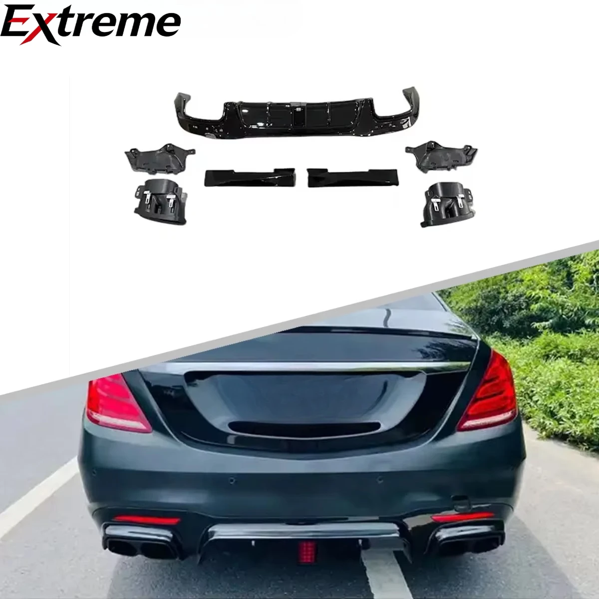 Perfect fit Wholesale BRS Style Car Rear Bumper Diffuser With Tips for BENZ W222 AMG 2018-2022
Perfect fit Wholesale BRS Style Car Rear Bumper Diffuser With Tips for BENZ W222 AMG 2018-2022