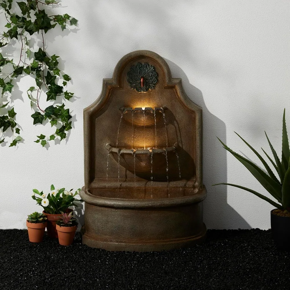 Outdoor Wall Mounted Water Fountain with LED Lights and Pump, Oversized Antique European Style 3-Tier Polyresin Cascad
Outdoor Wall Mounted Water Fountain with LED Lights and Pump, Oversized Antique European Style 3-Tier Polyresin Cascad