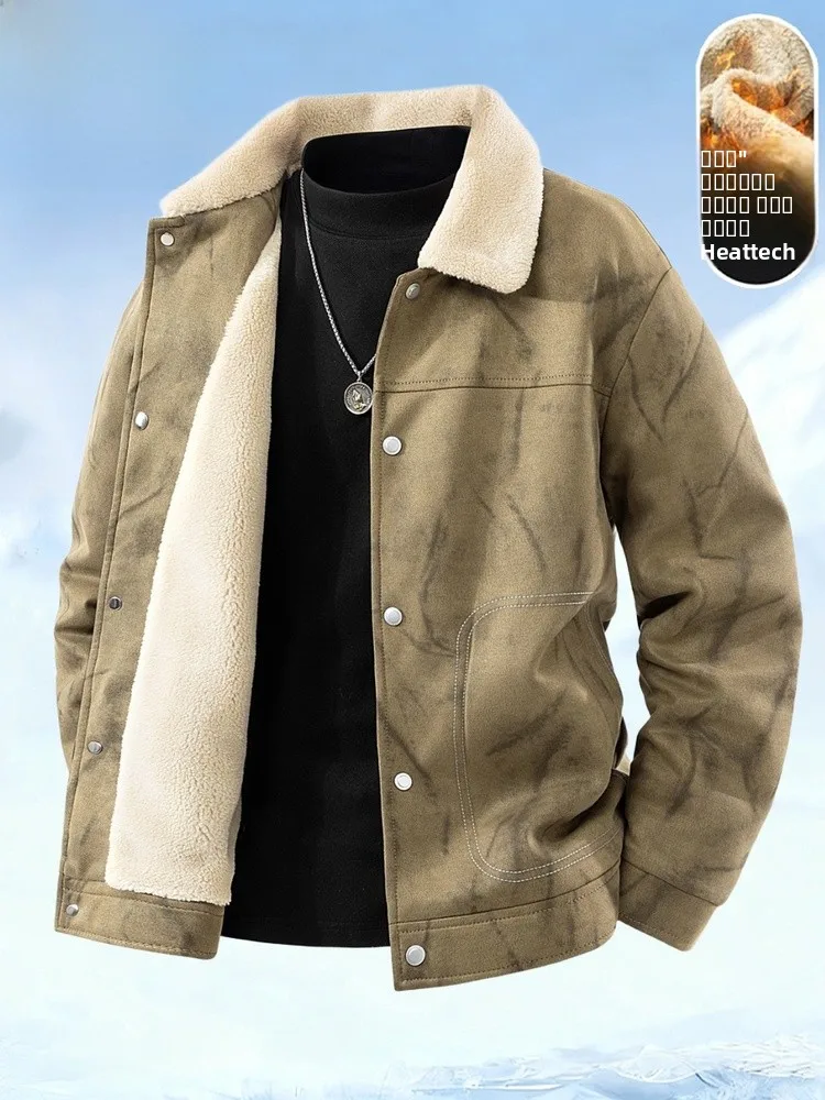 Men's Retro American Woodpeer Faux Fur Collar Jaet Thiened Floing Suede Warm Top Coat Stand Fit Long Sve Coat
Men's Retro American Woodpeer Faux Fur Collar Jaet Thiened Floing Suede Warm Top Coat Stand Fit Long Sve Coat