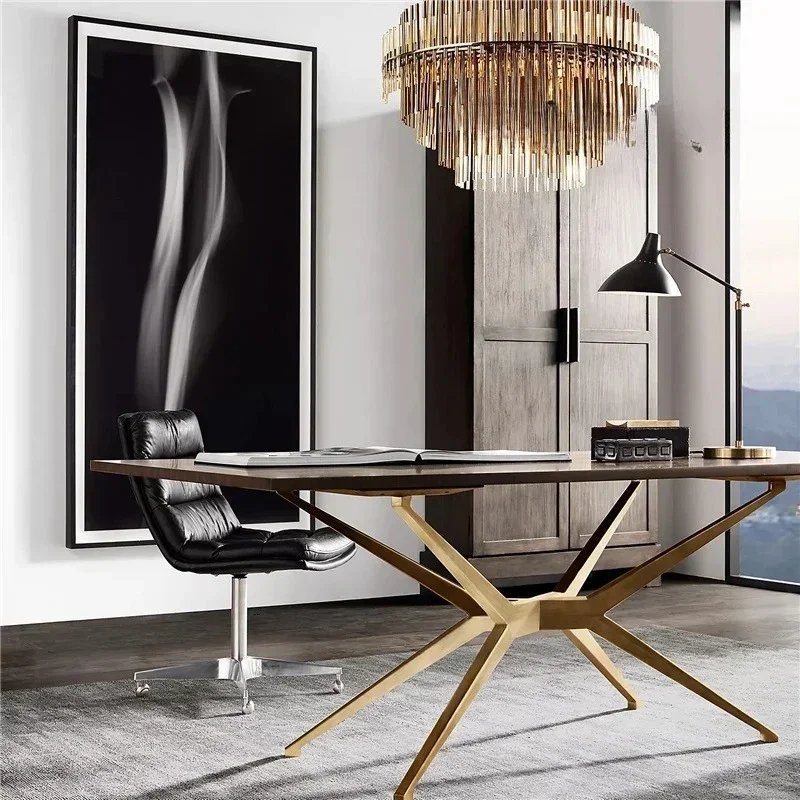 American light luxury creative solid wood desk simple office study villa model room custom furniture
American light luxury creative solid wood desk simple office study villa model room custom furniture