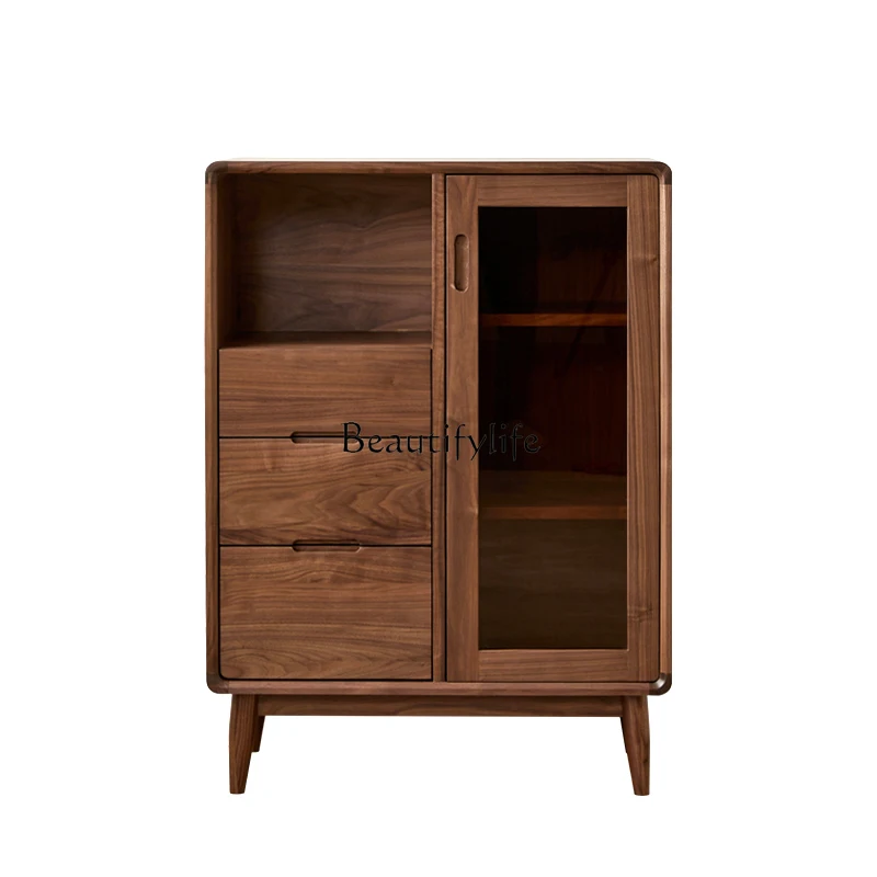 North American black walnut wine cabinet living room solid wood medium and antique style storage side cabinet small apartment
North American black walnut wine cabinet living room solid wood medium and antique style storage side cabinet small apartment