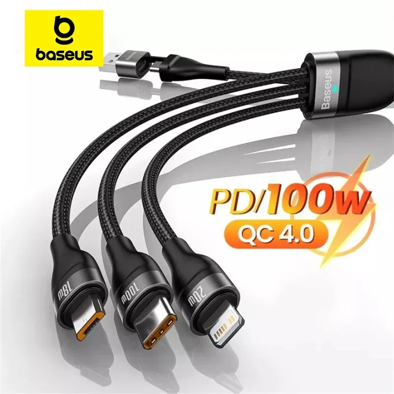 Кабель зарядный Baseus 3 в 2 USB Type-C для iPhone 15 14 13 12 11 Pro Max, 100 Вт
Кабель зарядный Baseus 3 в 2 USB Type-C для iPhone 15 14 13 12 11 Pro Max, 100 Вт