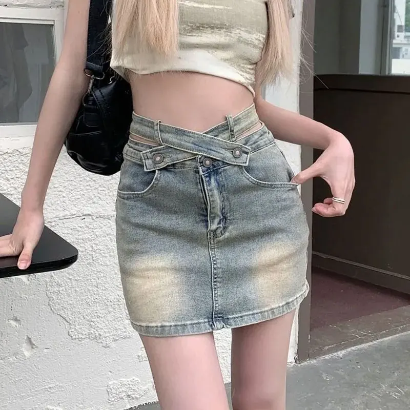 Spring Summer American Hotsweet Mini Skirts Vintage Bag Hip Women's Clothing High Waist A-Line Fashionable Cross Strap Skirts
Spring Summer American Hotsweet Mini Skirts Vintage Bag Hip Women's Clothing High Waist A-Line Fashionable Cross Strap Skirts