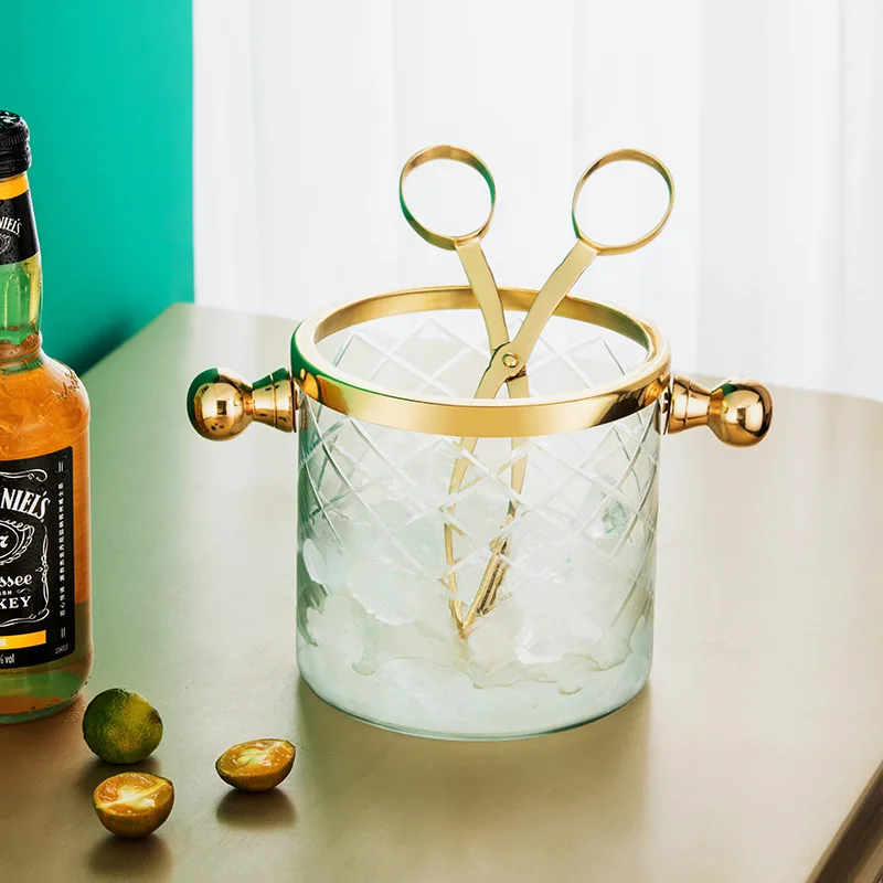 Handmade Brass glass ice bucket with ice clip dining table cooler wine wine rack ice bucket champagne can cooler
Handmade Brass glass ice bucket with ice clip dining table cooler wine wine rack ice bucket champagne can cooler