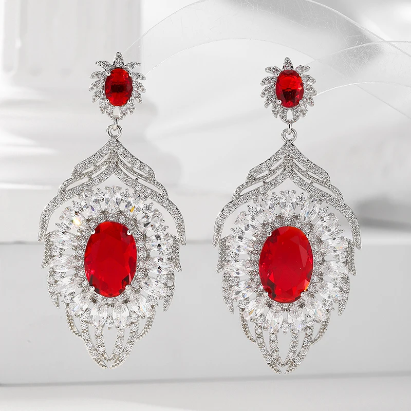 SENYU Elegant Red Oval Egg Zircon Stone Drop Earrings Chic Luxury White Cubic Zirconia Wedding Jewelry for Formal Occasions
SENYU Elegant Red Oval Egg Zircon Stone Drop Earrings Chic Luxury White Cubic Zirconia Wedding Jewelry for Formal Occasions