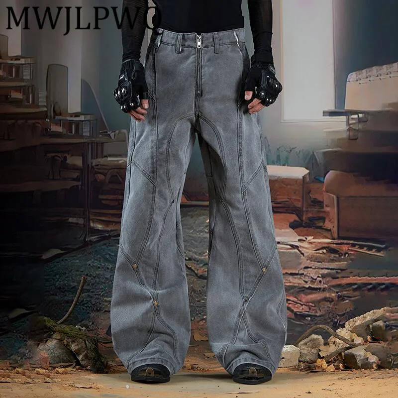 MWJLPWQ Мужские расклешенные джинсы Tide Dark Structure в стиле пэчворк, облегающие винтажные потертые длинные брюки с заклепками, осень 2023, 11944 
MWJLPWQ Мужские расклешенные джинсы Tide Dark Structure в стиле пэчворк, облегающие винтажные потертые длинные брюки с заклепками, осень 2023, 11944
