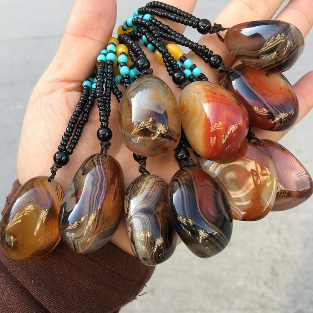 Natural Agate Pendant, Exquisite Line Agate Necklace, Sweater Chain 1pcs
Natural Agate Pendant, Exquisite Line Agate Necklace, Sweater Chain 1pcs