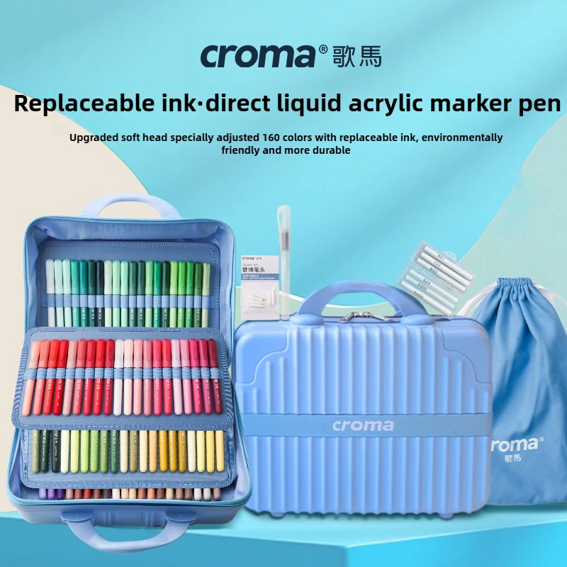 Croma 160/24 цветной сменный картридж с жидким мягким наконечником, акриловые маркеры без кровотечения, водонепроницаемые школьные принадлежности, канцелярские принадлежности
Croma 160/24 цветной сменный картридж с жидким мягким наконечником, акриловые маркеры без кровотечения, водонепроницаемые школьные принадлежности, канцелярские принадлежности