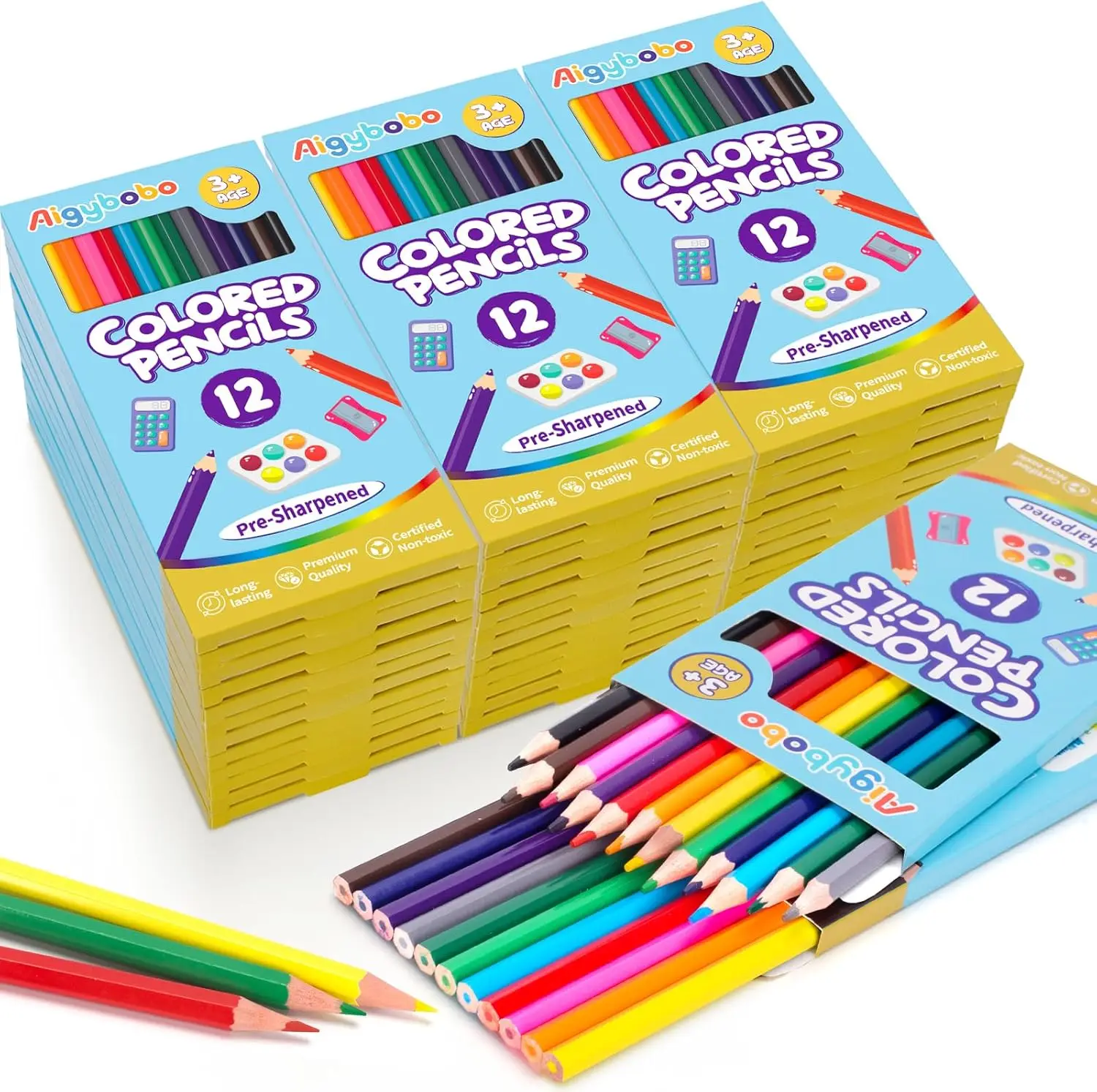 432 Count Colored Pencils Bulk, 36 Packs of 12 Colors, Pre-sharpened, School Supplies for Teachers, Classroom Art Supplies
432 Count Colored Pencils Bulk, 36 Packs of 12 Colors, Pre-sharpened, School Supplies for Teachers, Classroom Art Supplies