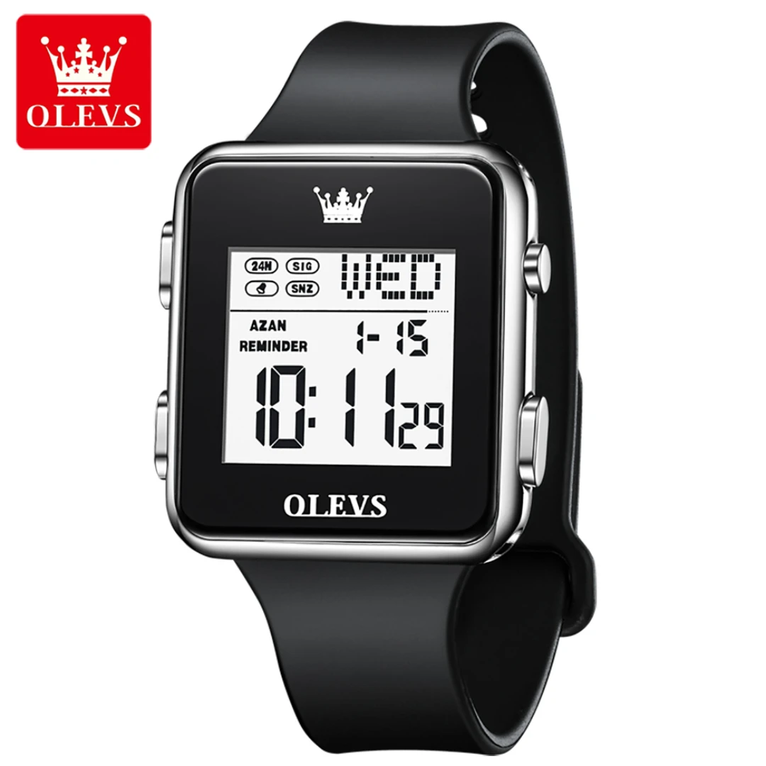 OLEVS 1105, спортивные цифровые часы, подарок, наручные часы из искусственной кожи с квадратным циферблатом, недельный дисплей, календарь, светящийся секундомер, таймер
OLEVS 1105, спортивные цифровые часы, подарок, наручные часы из искусственной кожи с квадратным циферблатом, недельный дисплей, календарь, светящийся секундомер, таймер