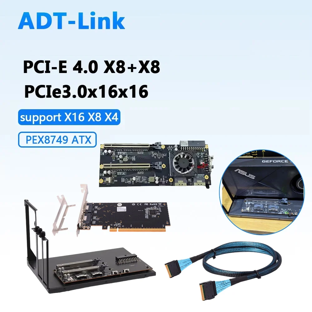 Open Frame Dual PCIe x16 GPU Test Bench, PEX8749 PCIe 3.0 x16 x8 x8 Expansion, Dual Wide Graphics Card Stand SlimSAS & ATX P
Open Frame Dual PCIe x16 GPU Test Bench, PEX8749 PCIe 3.0 x16 x8 x8 Expansion, Dual Wide Graphics Card Stand SlimSAS & ATX P