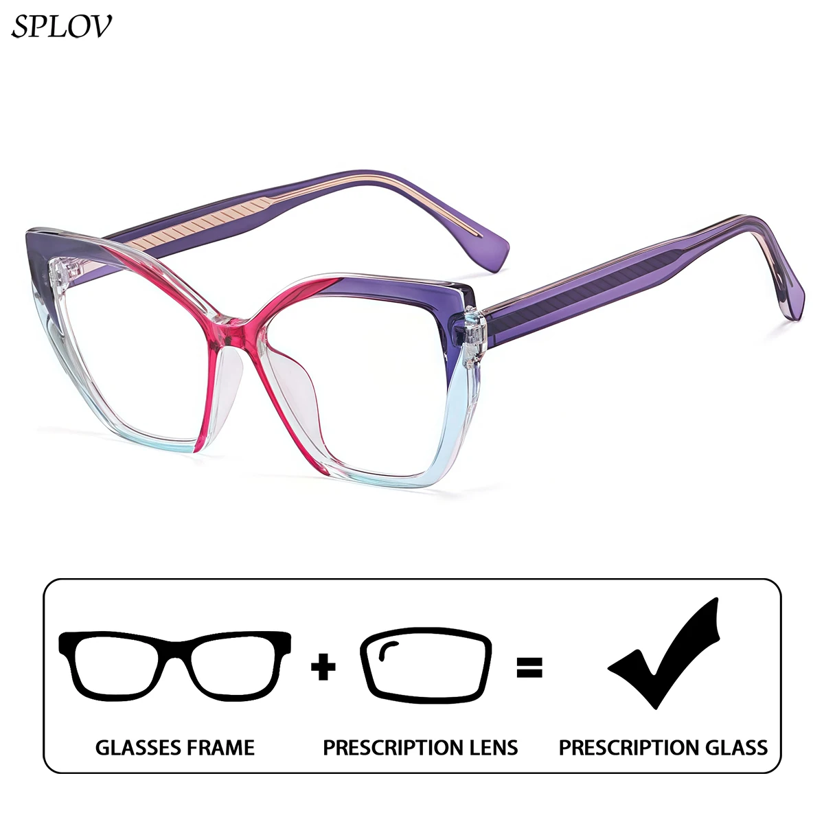SPLOV Women's Prescription Glasses TR90 Cat Eye Frame Anti Blue Light Progressive Multifocal Optical Myopia Glasses
SPLOV Women's Prescription Glasses TR90 Cat Eye Frame Anti Blue Light Progressive Multifocal Optical Myopia Glasses