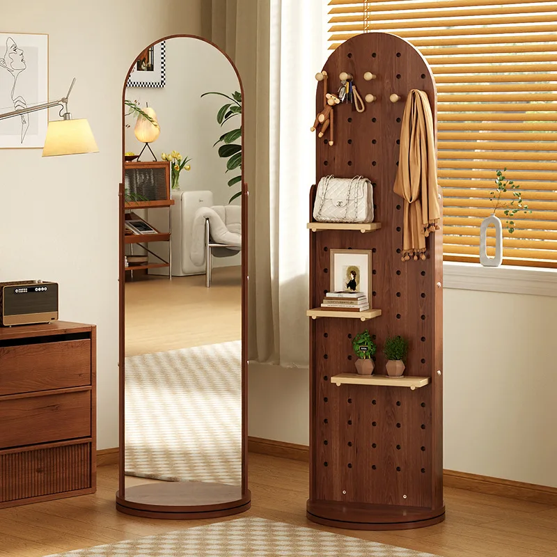 Rotatable hole plate full-length mirror household coat rack mirror rack girls fitting storage
Rotatable hole plate full-length mirror household coat rack mirror rack girls fitting storage