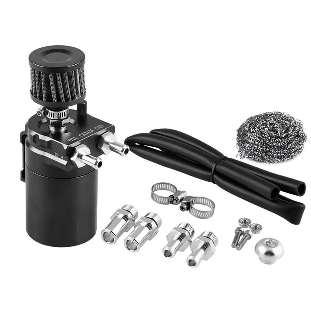 Baffled Oil Catch Can with Breather Filter Oil Separator Catch Can Aluminum Alloy Oil Dipstick Hole Breathable Kettle
Baffled Oil Catch Can with Breather Filter Oil Separator Catch Can Aluminum Alloy Oil Dipstick Hole Breathable Kettle