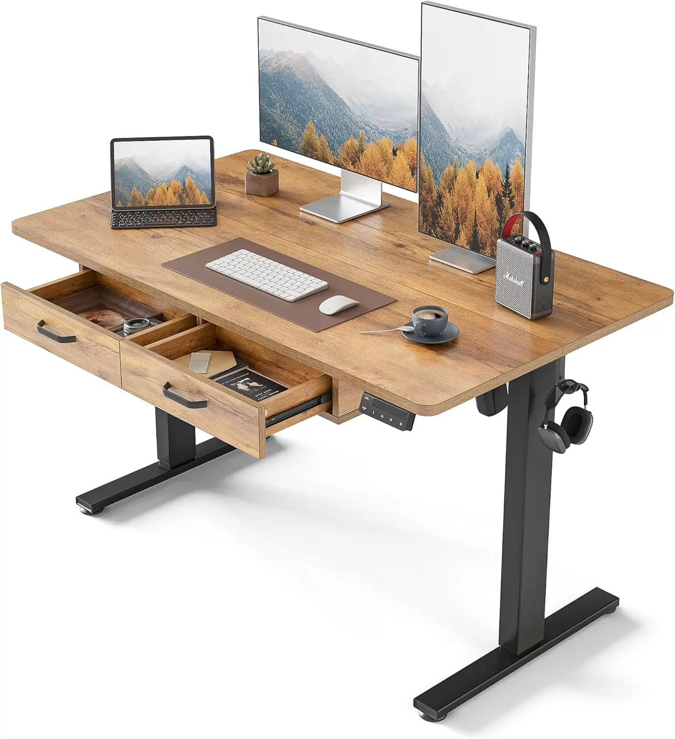 48 X 24 Hes Standing Desk With Double Wooden Drawers, Adjustable Height Electric Standing Desk, Stand Up Home Office Desk With
48 X 24 Hes Standing Desk With Double Wooden Drawers, Adjustable Height Electric Standing Desk, Stand Up Home Office Desk With