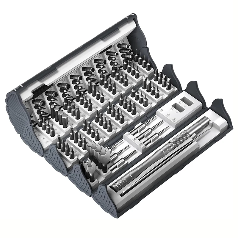 Screwdriver Set 128 in 1 Precision Screw Driver Bit Multi-function Disassembly Torque Repair Tools Kit for PC Camera Glasses
Screwdriver Set 128 in 1 Precision Screw Driver Bit Multi-function Disassembly Torque Repair Tools Kit for PC Camera Glasses