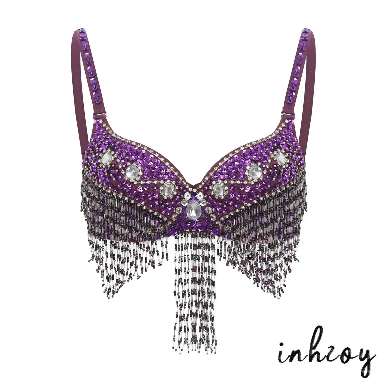 Sexy Women Shiny Sequin Plastic Beads Fringe Dance Bra Top Adjustable Straps Push Up Underwire for Dance Party Festival Club
Sexy Women Shiny Sequin Plastic Beads Fringe Dance Bra Top Adjustable Straps Push Up Underwire for Dance Party Festival Club