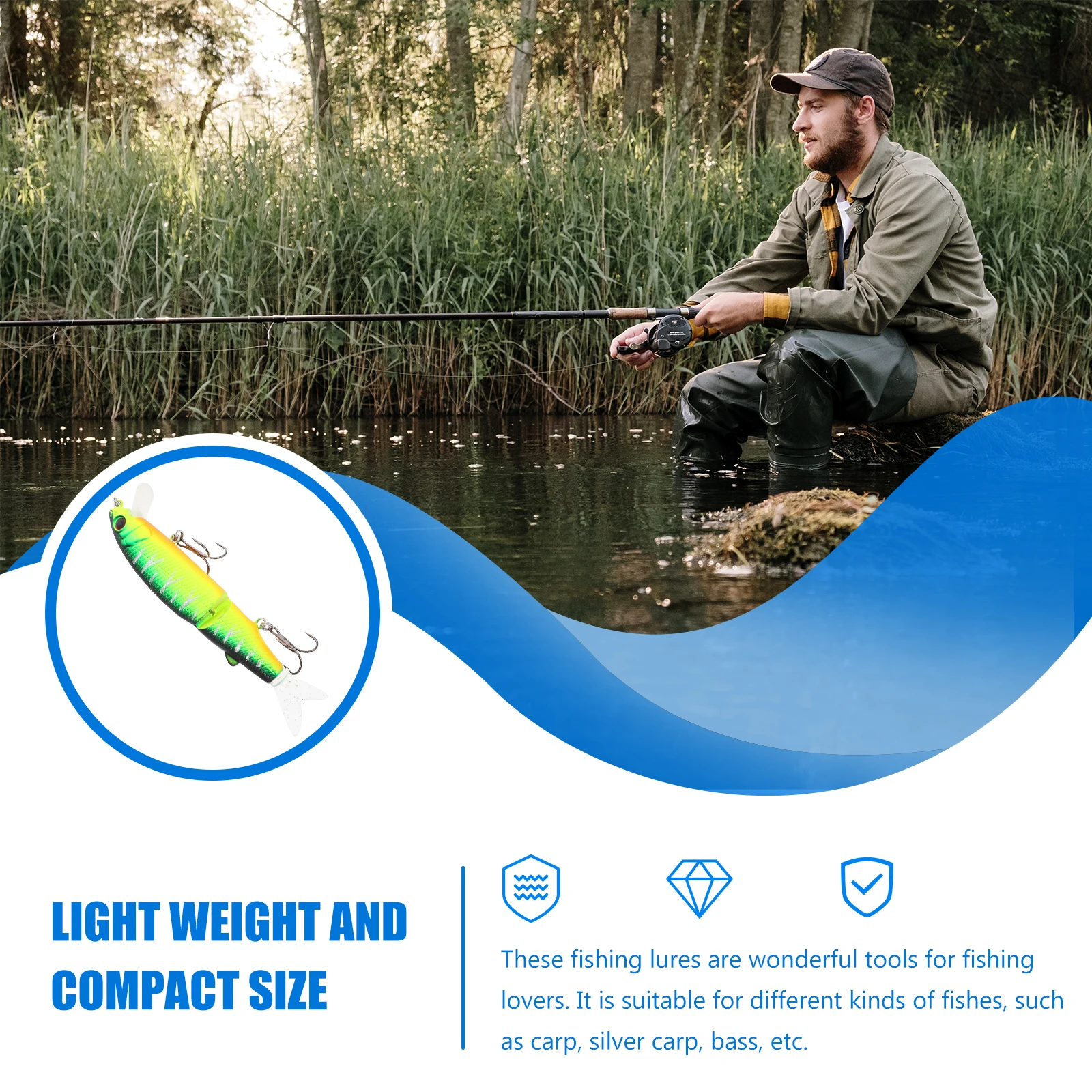 1pc Lifelike Soft Tail Reusable Baits Fish Shape Vivid Water Carp Bass Lifelike Fishing Lures Fishing Supplies Accessories
1pc Lifelike Soft Tail Reusable Baits Fish Shape Vivid Water Carp Bass Lifelike Fishing Lures Fishing Supplies Accessories