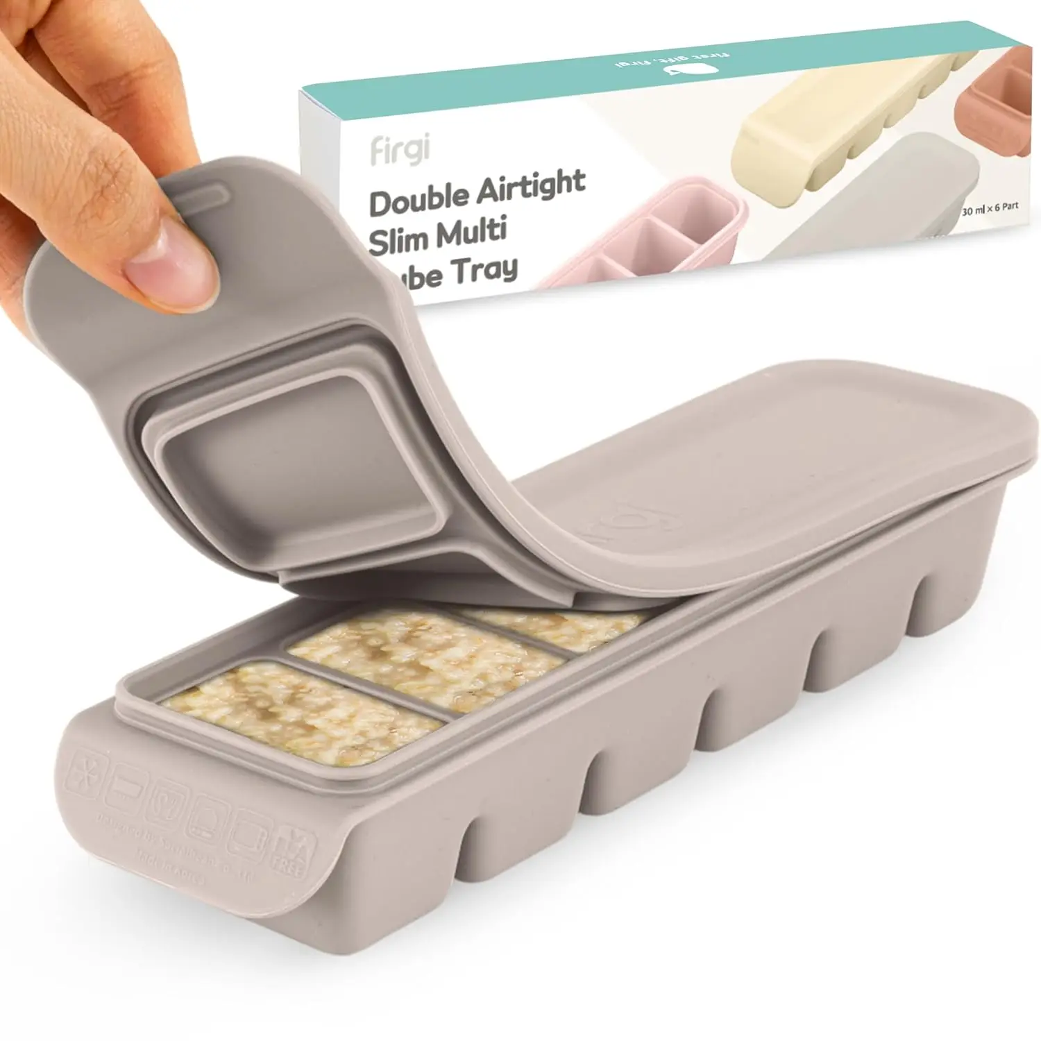 1 oz 6-Section Silicone Ice Cube Tray with Lid, Food-Grade Platinum Silicone, Leak Resistant & Dishwasher Safe for Baby Food, Breast Milk, Purees - Gray
1 oz 6-Section Silicone Ice Cube Tray with Lid, Food-Grade Platinum Silicone, Leak Resistant & Dishwasher Safe for Baby Food, Breast Milk, Purees - Gray