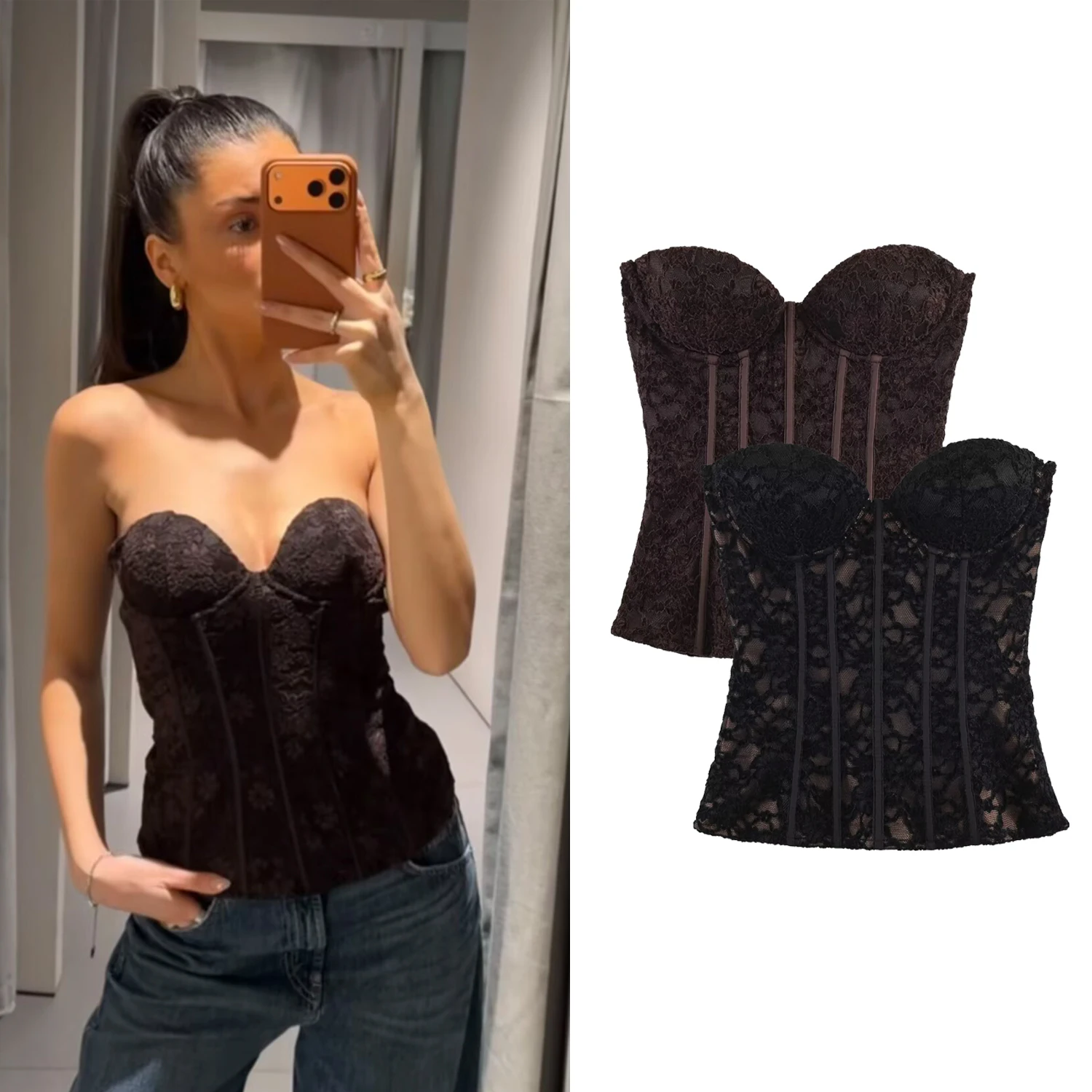 Fashion Women Backless Sleeveless Tube Tops Summer Female Lace Patchwork Strapless Vests Lady High Street Chic Tops
Fashion Women Backless Sleeveless Tube Tops Summer Female Lace Patchwork Strapless Vests Lady High Street Chic Tops