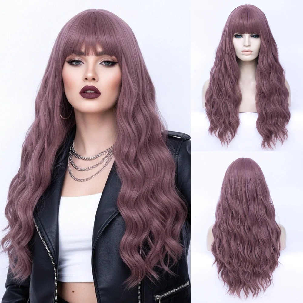 Длинный волнистый термостойкий парик фиолетового цвета из синтетического волокна для косплея, Хэллоуина, праздников и повседневной носки
Длинный волнистый термостойкий парик фиолетового цвета из синтетического волокна для косплея, Хэллоуина, праздников и повседневной носки