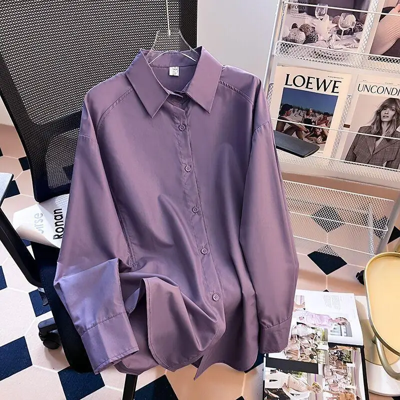 Women's Clothing Solid Color Elegant New Purple Shirt Stylish Loose Fit Unique Long Sleeve Top Fashion T-shirt
Women's Clothing Solid Color Elegant New Purple Shirt Stylish Loose Fit Unique Long Sleeve Top Fashion T-shirt