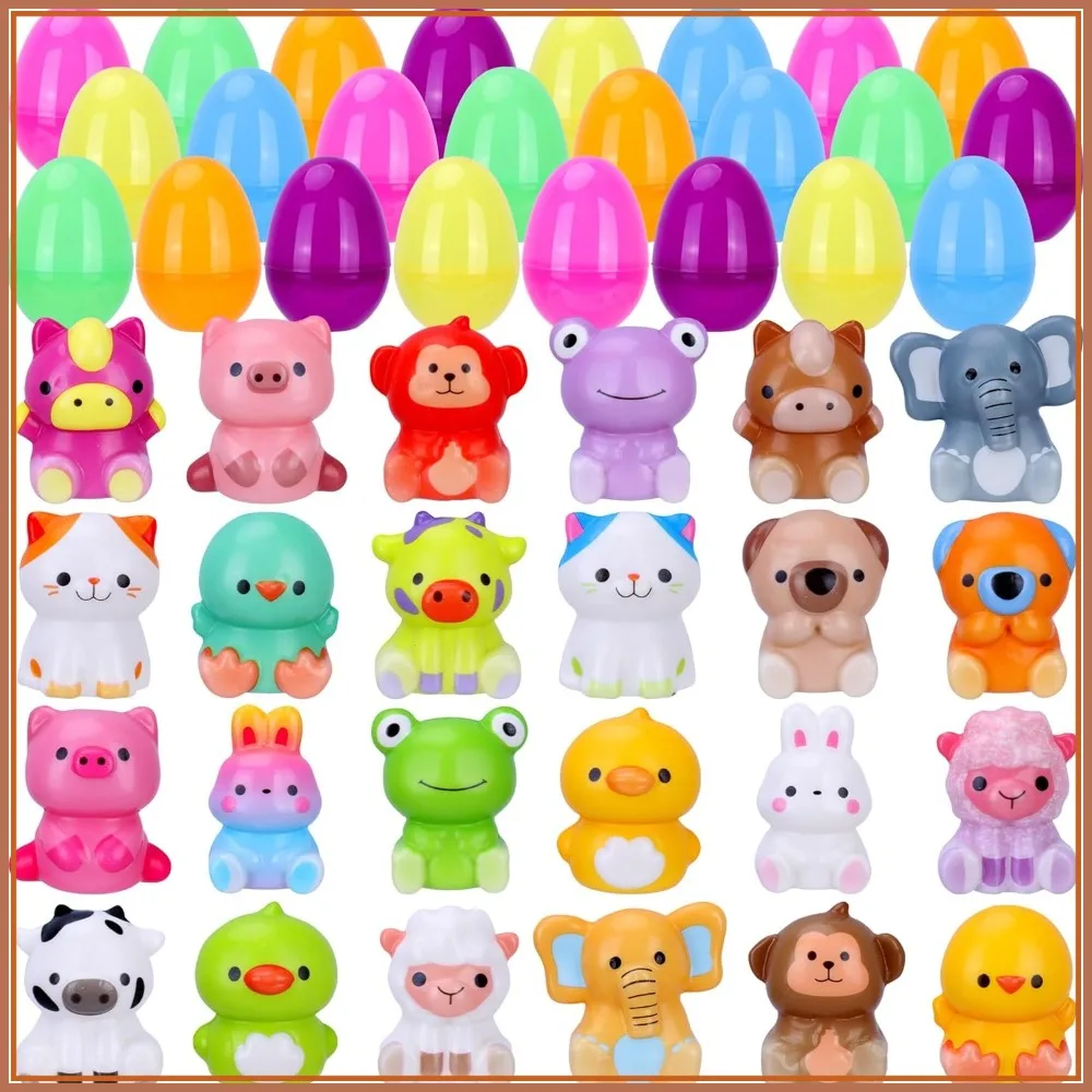 24 Prefilled Easter Eggs with Mini Squishy Toys, Fillable Plastic Eggs for Basket Stuffers, Egg Hunt Prizes, Party Favors
24 Prefilled Easter Eggs with Mini Squishy Toys, Fillable Plastic Eggs for Basket Stuffers, Egg Hunt Prizes, Party Favors