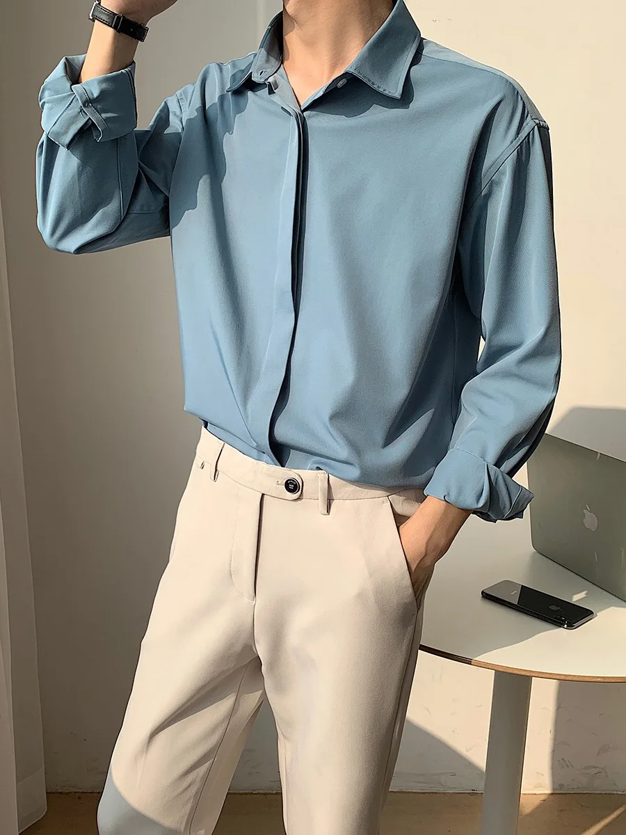 Spring Summer Casual Loose Men's Long Sleeve Shirt Anti-ironing Korean Style Fashionable Loose Drapey Shirt for Teens
Spring Summer Casual Loose Men's Long Sleeve Shirt Anti-ironing Korean Style Fashionable Loose Drapey Shirt for Teens