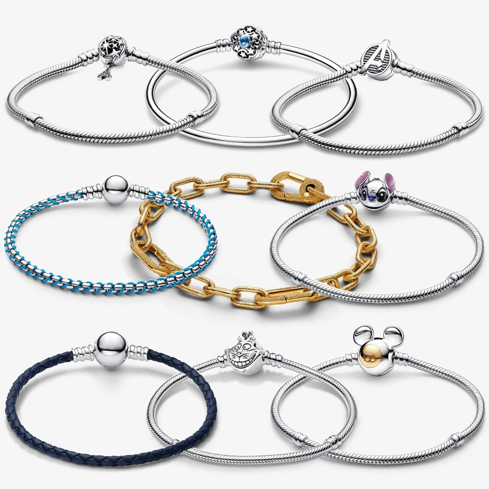 925 Silver Disney Eternal Shining Love Heart Minnie Mickey DIY Fashion Gold Bead ME Matte Chain Braided Bracelet Charm Jewelry
925 Silver Disney Eternal Shining Love Heart Minnie Mickey DIY Fashion Gold Bead ME Matte Chain Braided Bracelet Charm Jewelry