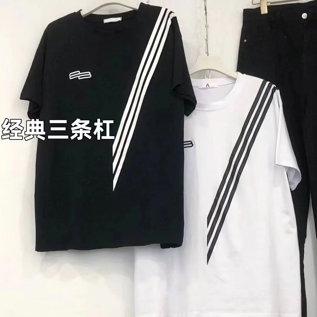 Motorcycle Same Style Slope Bar Print Summer Half-Sleeved Social Men and Women Same Style Trendy Brand Loose and Versatile
Motorcycle Same Style Slope Bar Print Summer Half-Sleeved Social Men and Women Same Style Trendy Brand Loose and Versatile