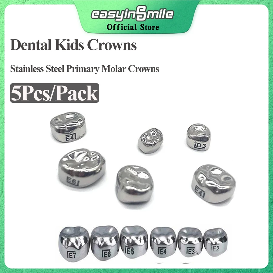 5Pcs Dental Kids Crown Primary Molar Teeth Refill Stainless Steel Crowns Upper Lower Left Right 1st 2nd
5Pcs Dental Kids Crown Primary Molar Teeth Refill Stainless Steel Crowns Upper Lower Left Right 1st 2nd