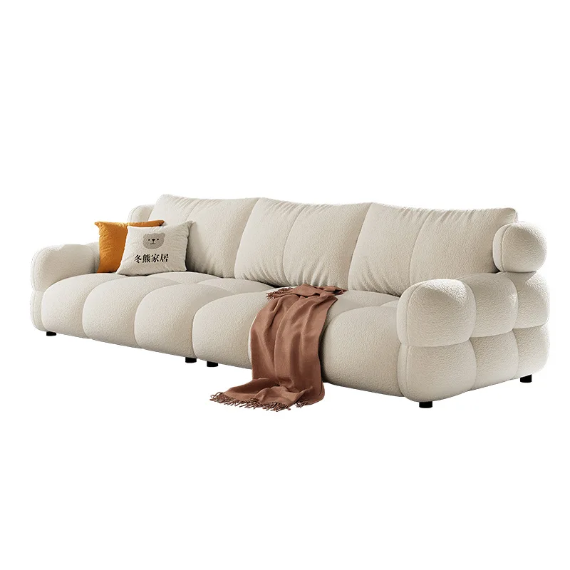 Cream wind puff cat scratching cloth sofa French living room straight row modern simple marshmallow fabric
Cream wind puff cat scratching cloth sofa French living room straight row modern simple marshmallow fabric