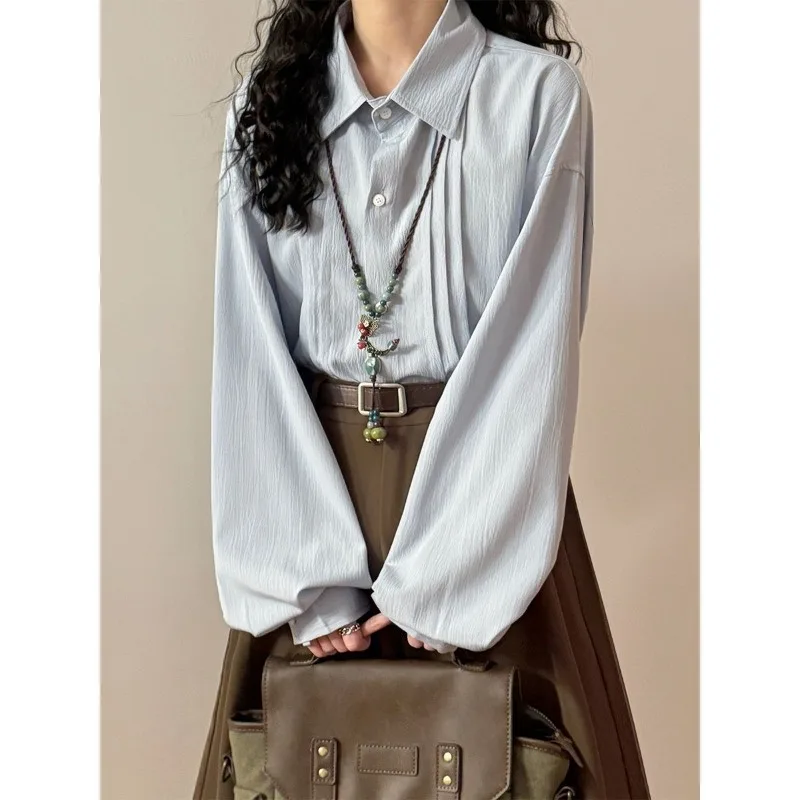 Свободная повседневная и универсальная рубашка с длинными рукавами во французском стиле ретро
Свободная повседневная и универсальная рубашка с длинными рукавами во французском стиле ретро