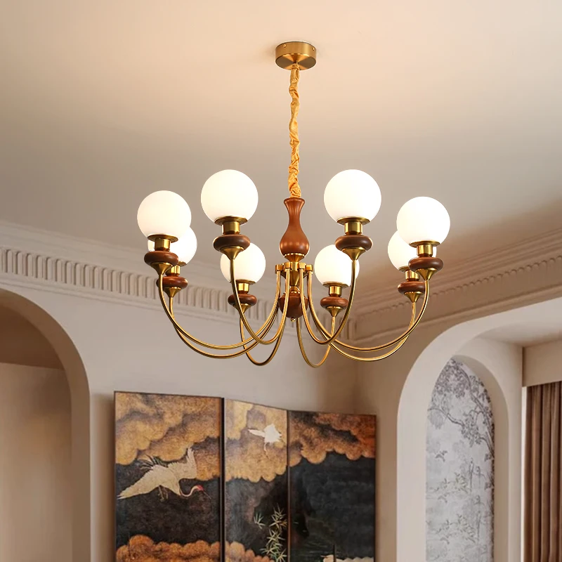 Modern LED Glass Ball Chandeliers Wooden Iron Art Lamps Walnut Color Living Room Bedroom Study Villa E27 Hanging Ceiling Lights
Modern LED Glass Ball Chandeliers Wooden Iron Art Lamps Walnut Color Living Room Bedroom Study Villa E27 Hanging Ceiling Lights