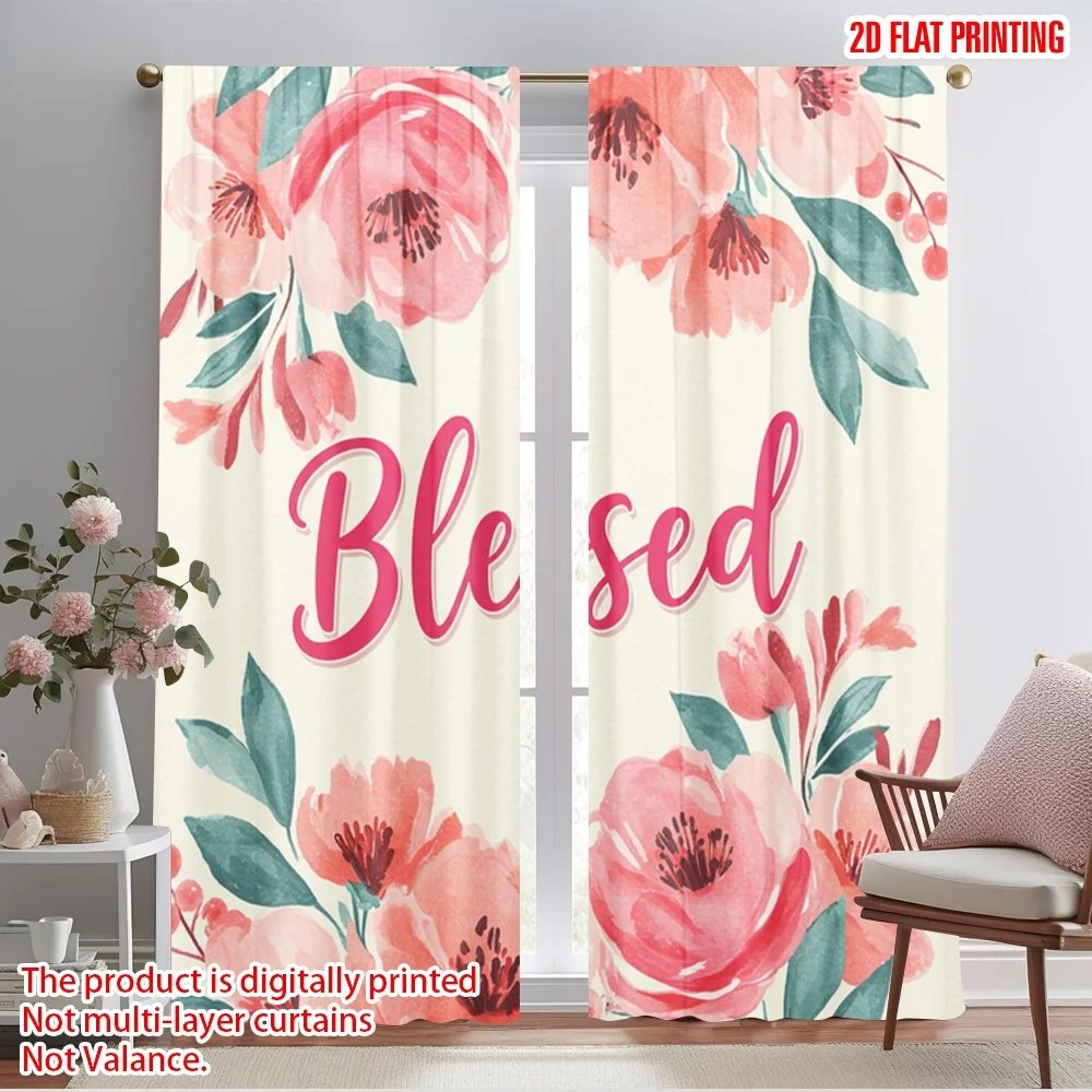 2pcs 2D flat printing Party Curtains Blessed Floral Watercolour Polyester Without Electricity Festive Holiday Use for Home Wall
2pcs 2D flat printing Party Curtains Blessed Floral Watercolour Polyester Without Electricity Festive Holiday Use for Home Wall