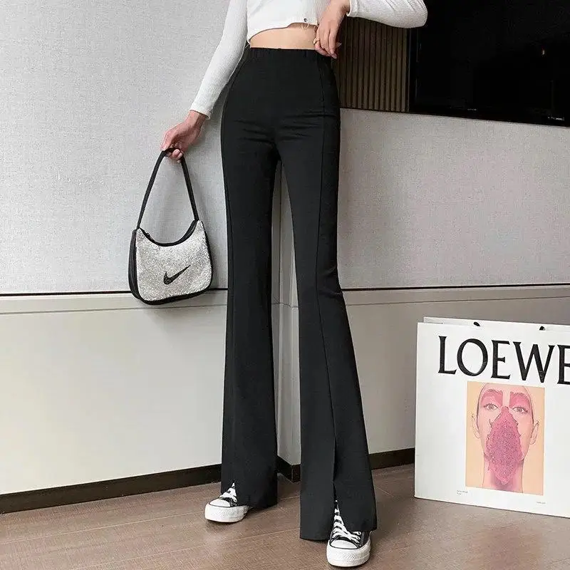 New Split Casual Pants Women, Letter High Waist Slimming Draped Silk Wide Leg Pants, Stylish Trendy Spring SummerinsTrou
New Split Casual Pants Women, Letter High Waist Slimming Draped Silk Wide Leg Pants, Stylish Trendy Spring SummerinsTrou
