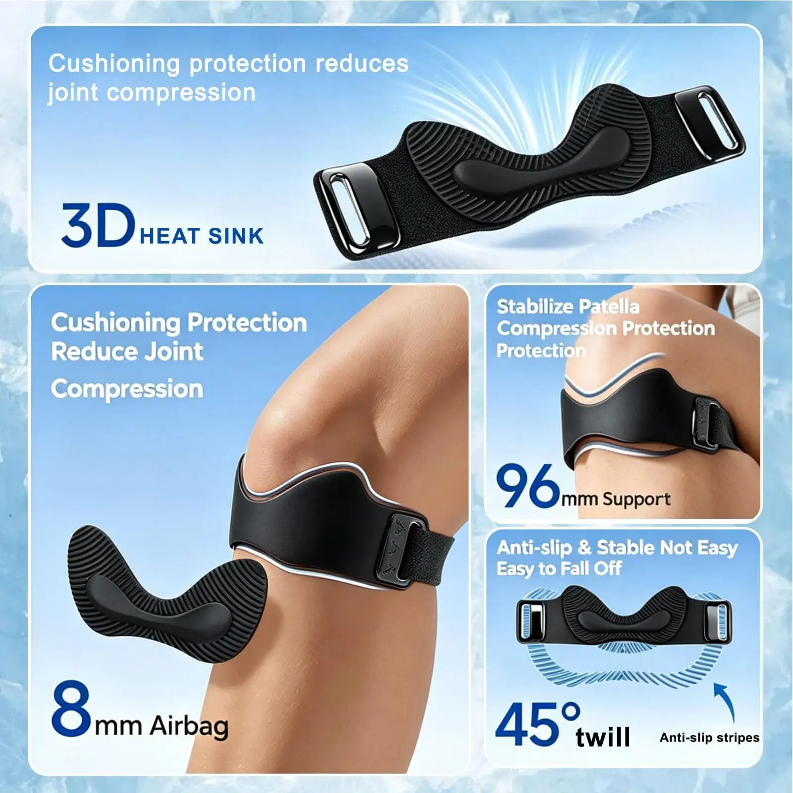 Patellar Tendon Support Strap Anti-Slip Patellar Brace Support For Women Men Runner Weightlifter Hiker Athlete Running
Patellar Tendon Support Strap Anti-Slip Patellar Brace Support For Women Men Runner Weightlifter Hiker Athlete Running