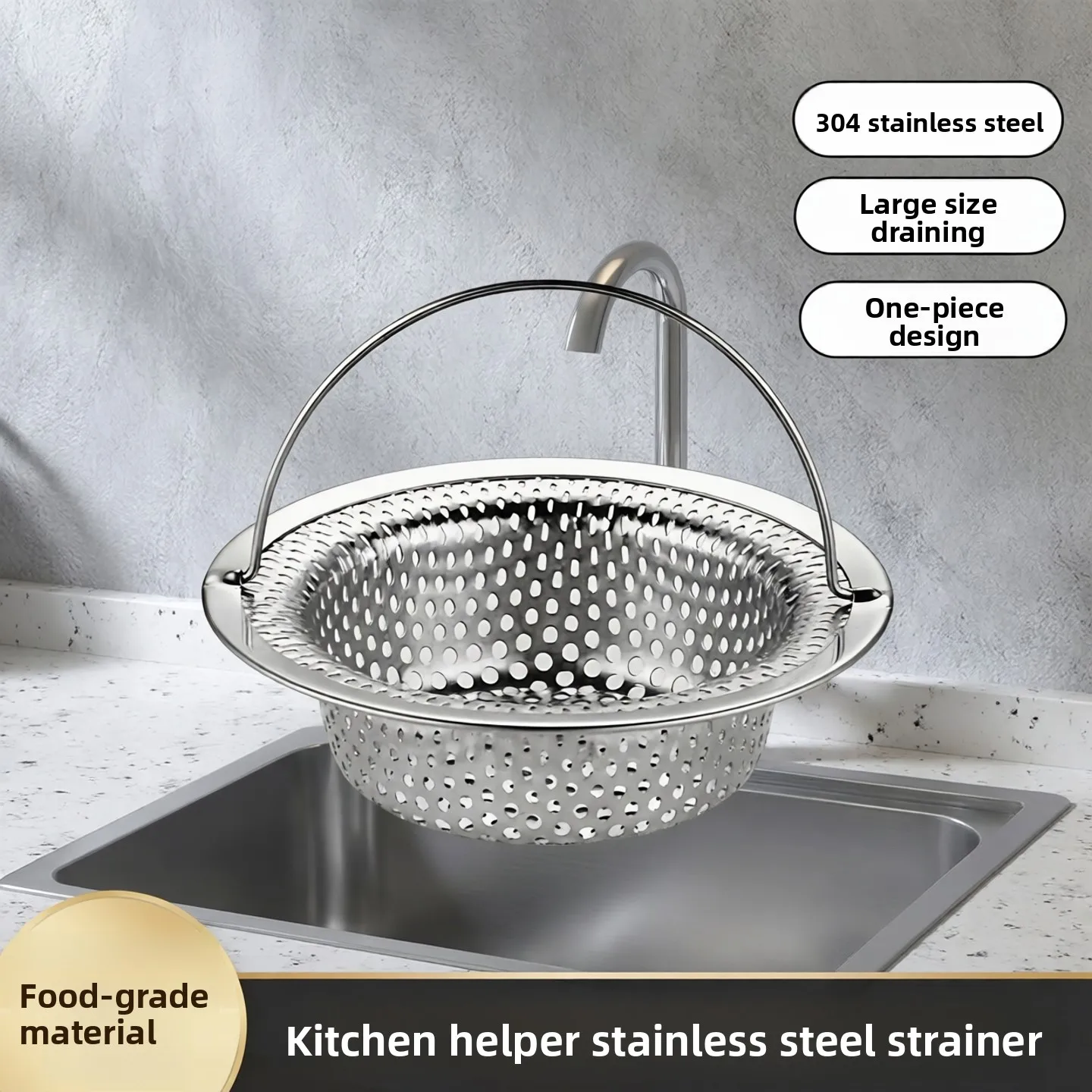 Large Size Kitchen Sink Strainer 304 Stainless Steel Vegetable Washing Basin Drain Basket Dishwashing Sink Drainage Basket
Large Size Kitchen Sink Strainer 304 Stainless Steel Vegetable Washing Basin Drain Basket Dishwashing Sink Drainage Basket