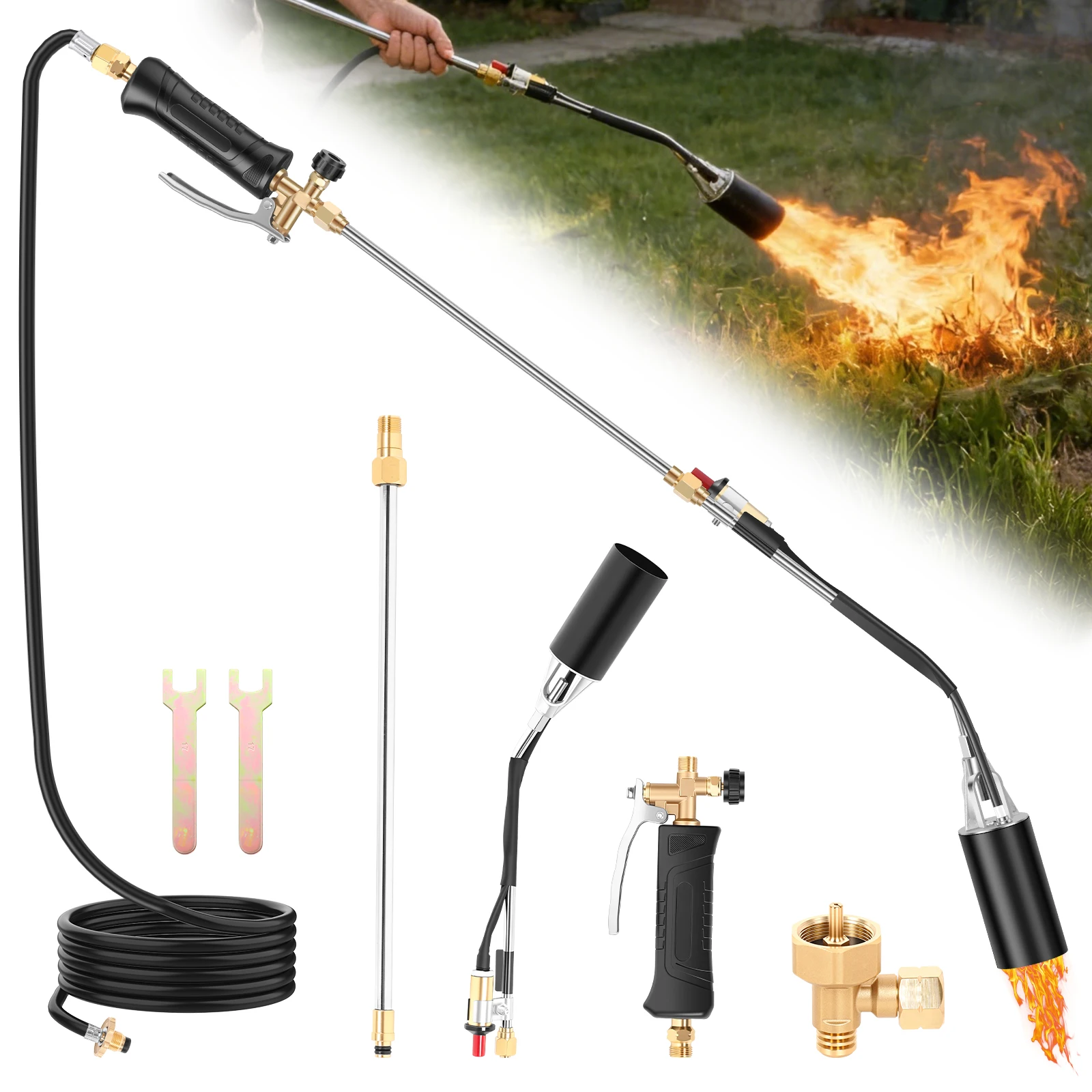 Propane Weed Burner Kit Butane Burner Welding Gas Torch Flame Gun Flamethrower Outdoor Camping BBQ Portable Soldering Heat Gun
Propane Weed Burner Kit Butane Burner Welding Gas Torch Flame Gun Flamethrower Outdoor Camping BBQ Portable Soldering Heat Gun
