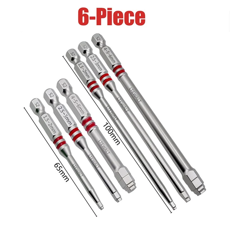 6pcs 65/100mm Screwdriver Bits with Magnetic Hex Shank Pagoda-Shaped Design in Multiple Sizes for Electric Drills and Wrenches
6pcs 65/100mm Screwdriver Bits with Magnetic Hex Shank Pagoda-Shaped Design in Multiple Sizes for Electric Drills and Wrenches