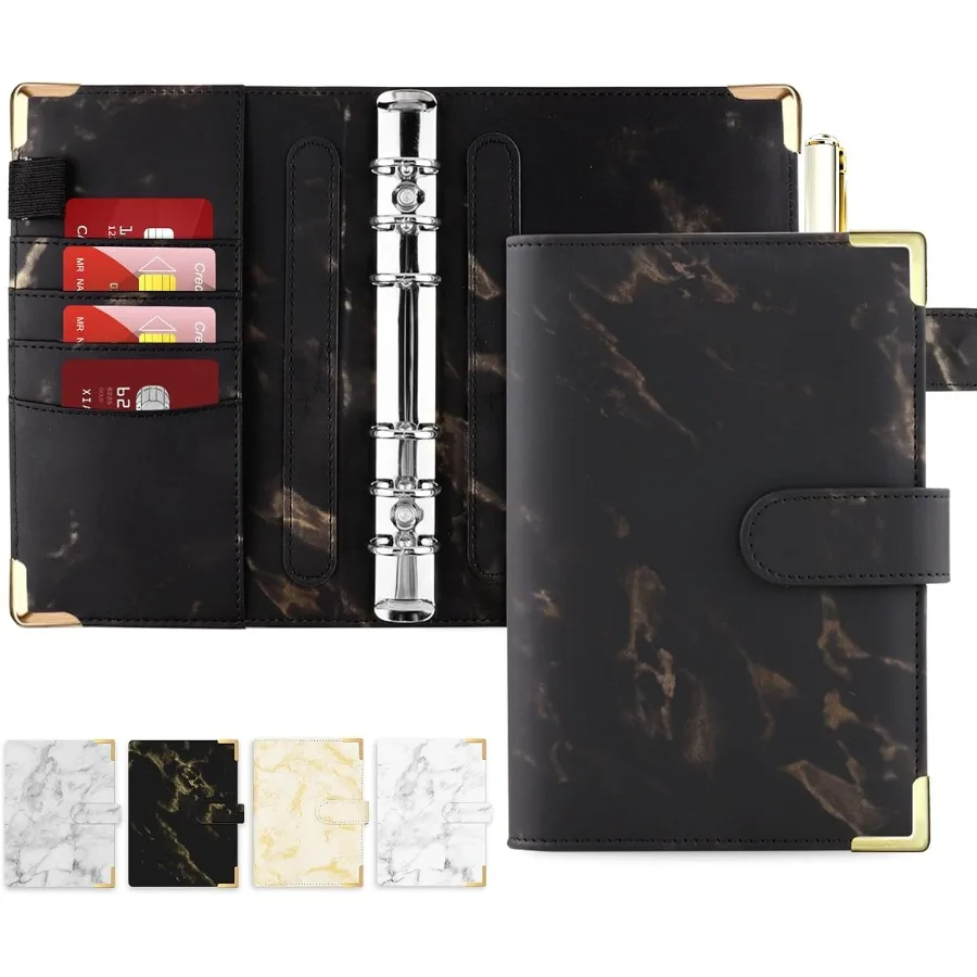 Мраморная бюджетная папка, многоразовая 6-кольцевая мини-переплет для наполнителя бумаги формата А6, кожаный чехол с магнитной застежкой, черный 
Мраморная бюджетная папка, многоразовая 6-кольцевая мини-переплет для наполнителя бумаги формата А6, кожаный чехол с магнитной застежкой, черный