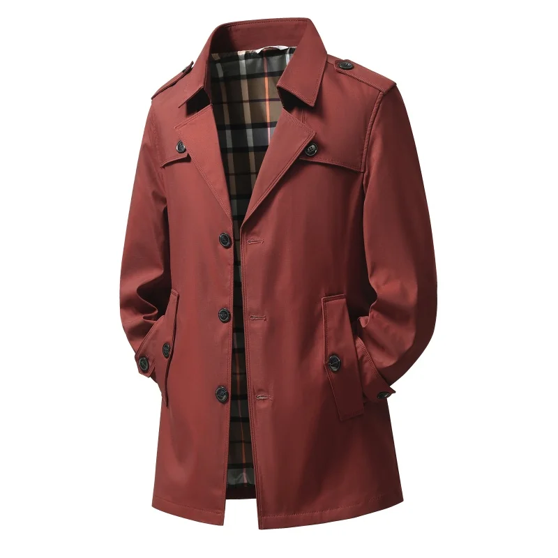 High-quality Fashionable and Stylish Men's Mid-length Windbreaker Suit with A Collar, English-style Coat, Mid-aged Jacket
High-quality Fashionable and Stylish Men's Mid-length Windbreaker Suit with A Collar, English-style Coat, Mid-aged Jacket
