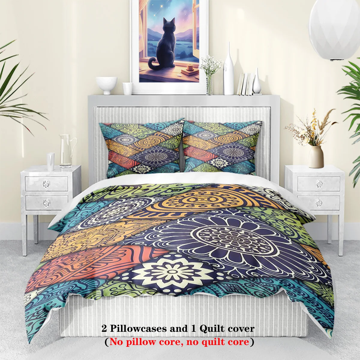 3pcs Bohemian style pattern print duvet cover set,queen, king, double bed, bedroom,hotel (1*Duvet Cover + 2*Pillowcase, NO Core)
3pcs Bohemian style pattern print duvet cover set,queen, king, double bed, bedroom,hotel (1*Duvet Cover + 2*Pillowcase, NO Core)