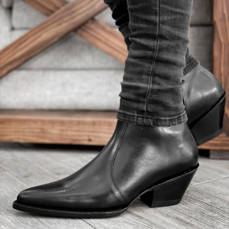 Genuine Leather Men Chelsea Boots Black Zipper High Top Trend Boots for Men Free Shipping Vintage Motorcycle Boots Ankle Boots
Genuine Leather Men Chelsea Boots Black Zipper High Top Trend Boots for Men Free Shipping Vintage Motorcycle Boots Ankle Boots