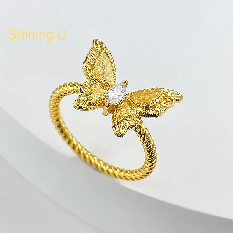 Shining U 925 Sterling Silver Gold Color Butterfly Ring for Women Fine Jewelry Anniversary
Shining U 925 Sterling Silver Gold Color Butterfly Ring for Women Fine Jewelry Anniversary