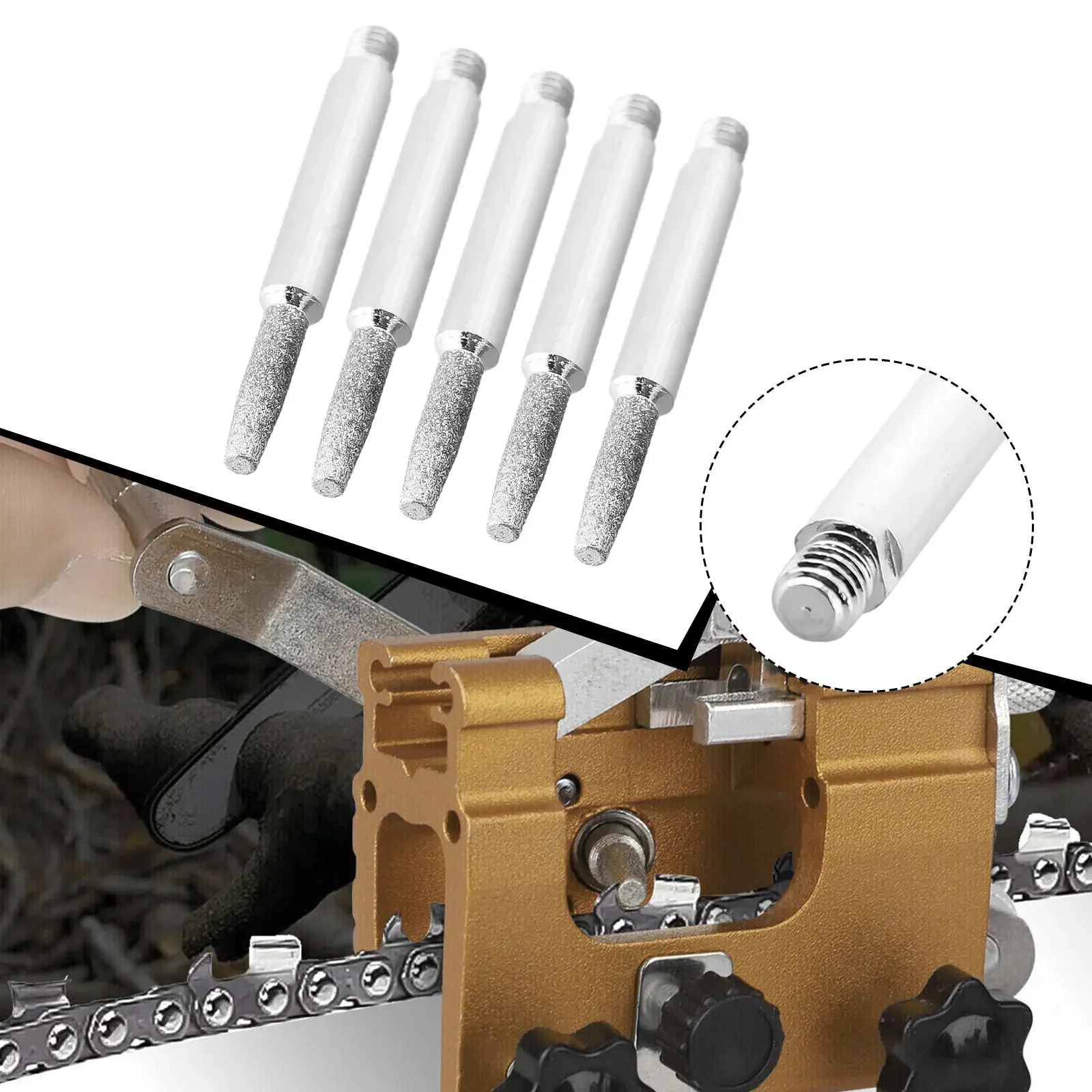 5 Pcs Carbide Burrs Harpener Abrasive Tools Grinding Tool Accessories For Hand Crank Chainsaw Chain Sharpening Jig 4.0/4.8/5.5mm
5 Pcs Carbide Burrs Harpener Abrasive Tools Grinding Tool Accessories For Hand Crank Chainsaw Chain Sharpening Jig 4.0/4.8/5.5mm