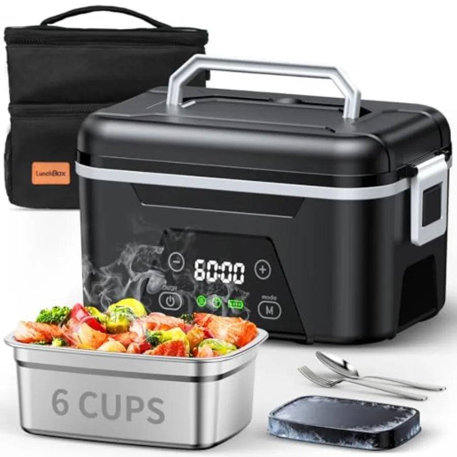 2026 Upgraded Cordless Heated Lunch Box for office use, stainless steel, black, 24-hour scheduled self-heating with ice crystal
2026 Upgraded Cordless Heated Lunch Box for office use, stainless steel, black, 24-hour scheduled self-heating with ice crystal