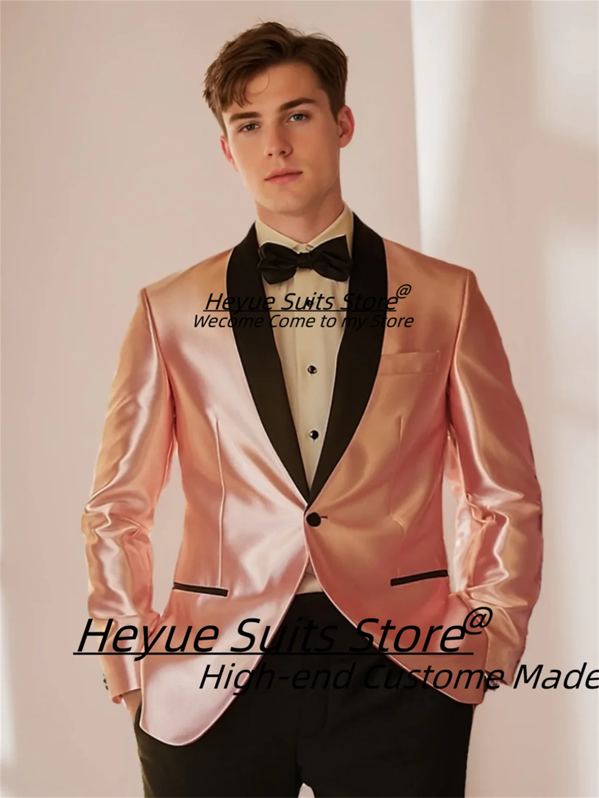 Customized Satin Groom Wedding Tuxedos Slim Fit Black Shawl Lapel Elegant Men Suits 2 Pieces Sets Male Prom Blazers Ropa Hombre
Customized Satin Groom Wedding Tuxedos Slim Fit Black Shawl Lapel Elegant Men Suits 2 Pieces Sets Male Prom Blazers Ropa Hombre