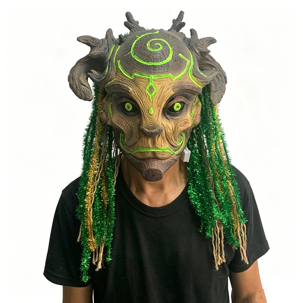 Spirit Elf Forest Mask with Headdress, Realistic Latex Masquerade Mask Halloween Cosplay Costumes Party Props The Eyes Will Glow
Spirit Elf Forest Mask with Headdress, Realistic Latex Masquerade Mask Halloween Cosplay Costumes Party Props The Eyes Will Glow
